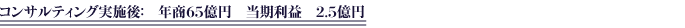 年商65億円　当期利益　2.5億円
